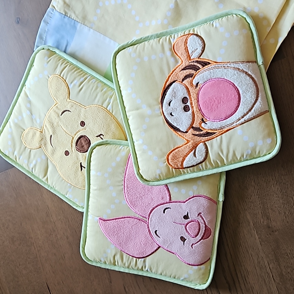 Disney Pooh Bear Crib Skirt and wall decor